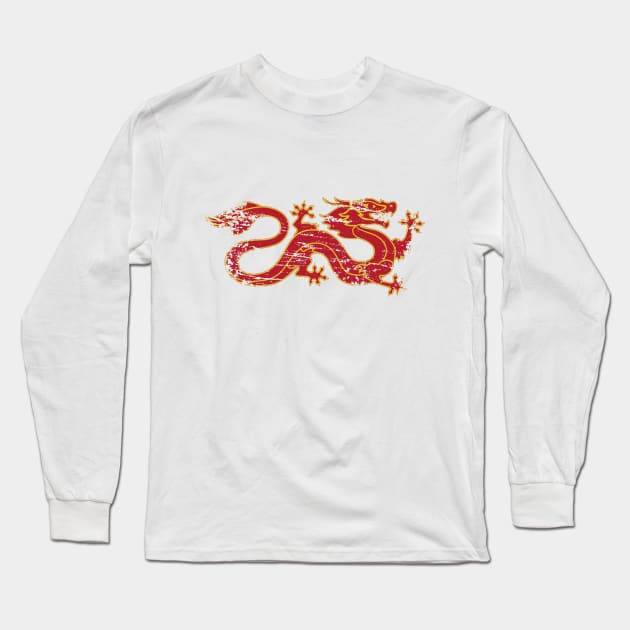 Dragon Banner Distressed. Long Sleeve T-Shirt by charliecam96